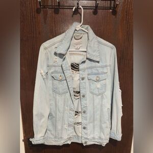 Light Blue Distressed Denim Jacket